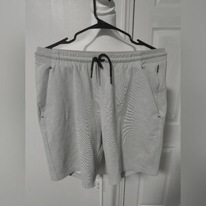 Old Navy Light Gray Athletic Drawstring Shorts with Black Tie